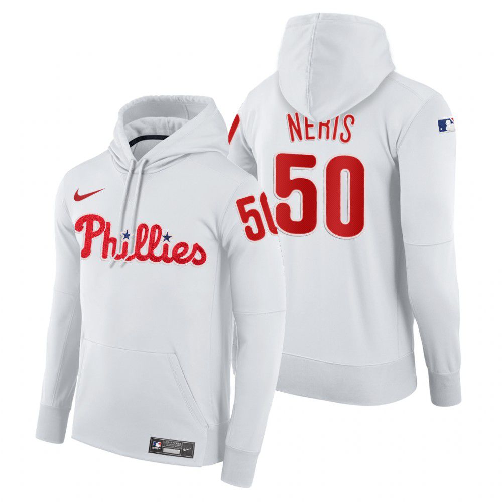 Men Philadelphia Phillies #50 Neris white home hoodie 2021 MLB Nike Jerseys->nfl hats->Sports Caps